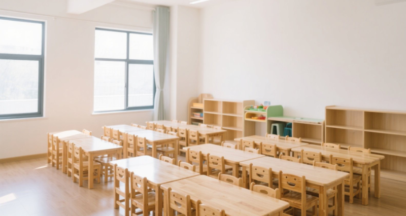 家長檢查早教中心墻面